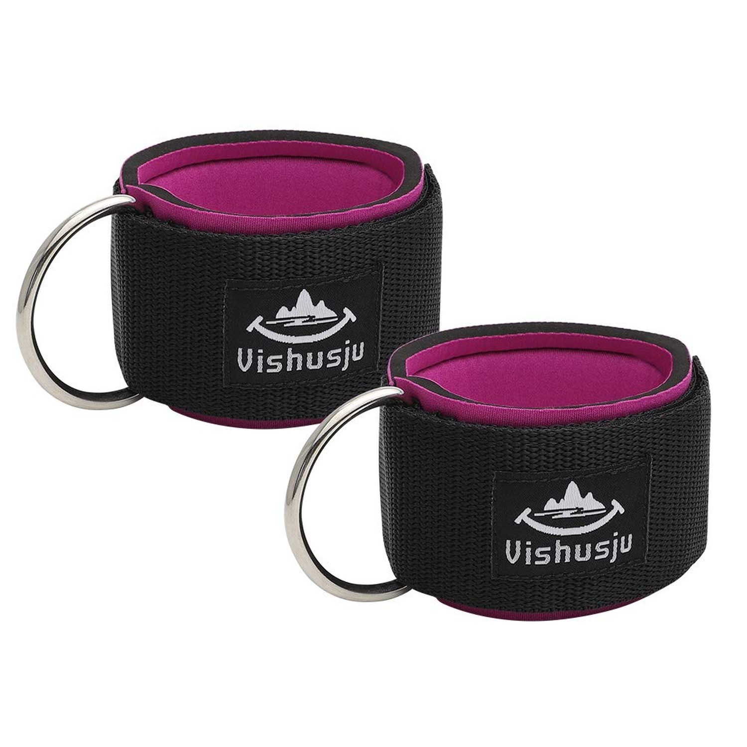 Ankle Straps Wrist Cuffs 5.5mm Neoprene Padded Large D-Ring for Cable Machine...