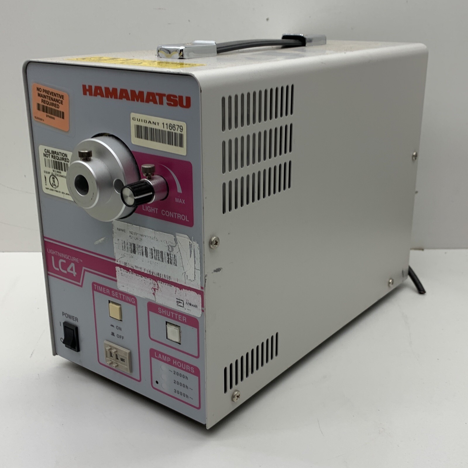 Hamamatsu L8444-01 Lightningcure LC4 UV Spot Light Source