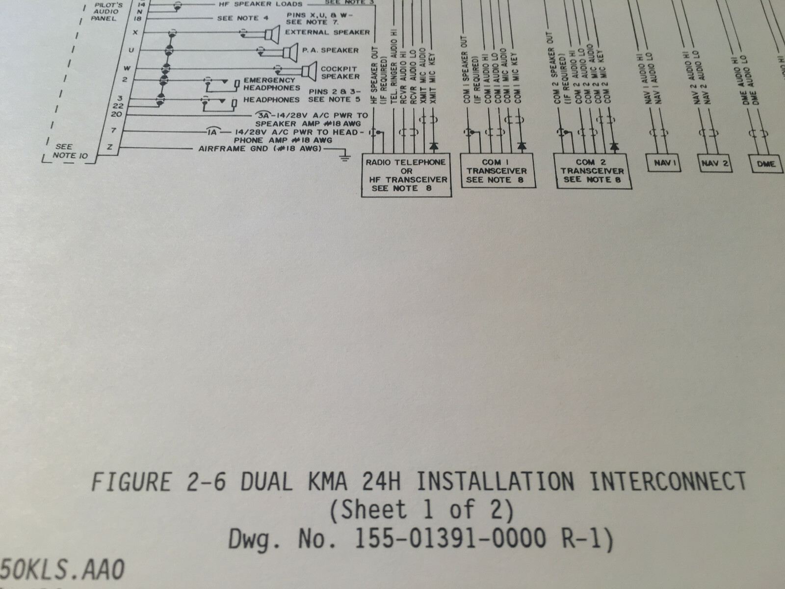 King KMA-24H-50/54 Audio Panel Install Manual