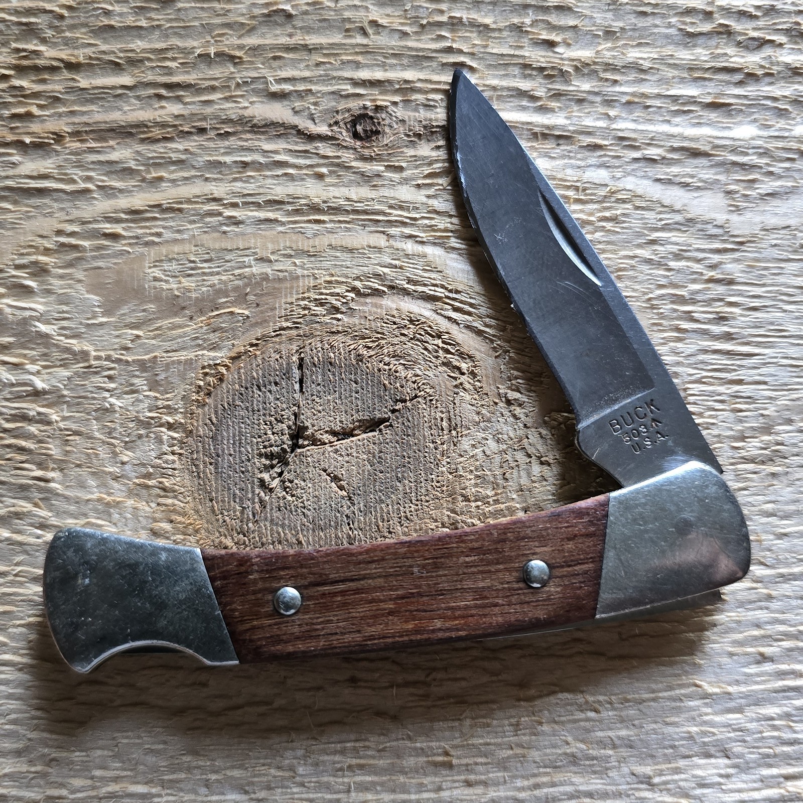 BUCK KNIVES PRINCE LOCKBACK POCKET KNIFE PLAIN EDGE WOOD HANDLE 2008