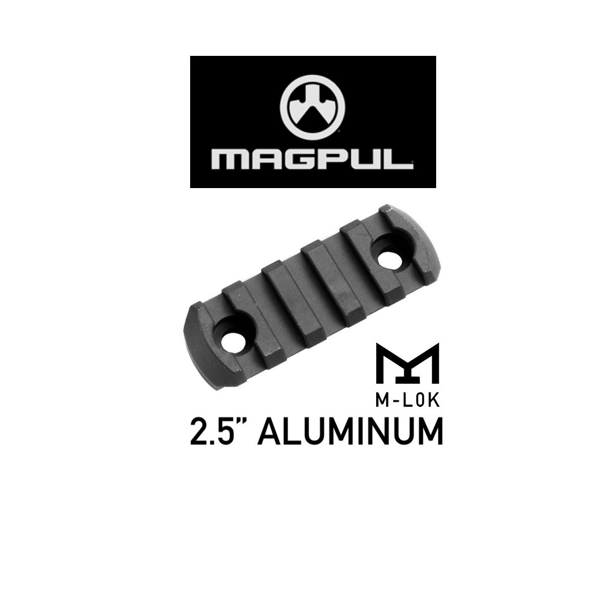 MAGPUL MAG581-BLK M-LOK Picatinny Rail Section 5 Slot Aluminum 2.5"