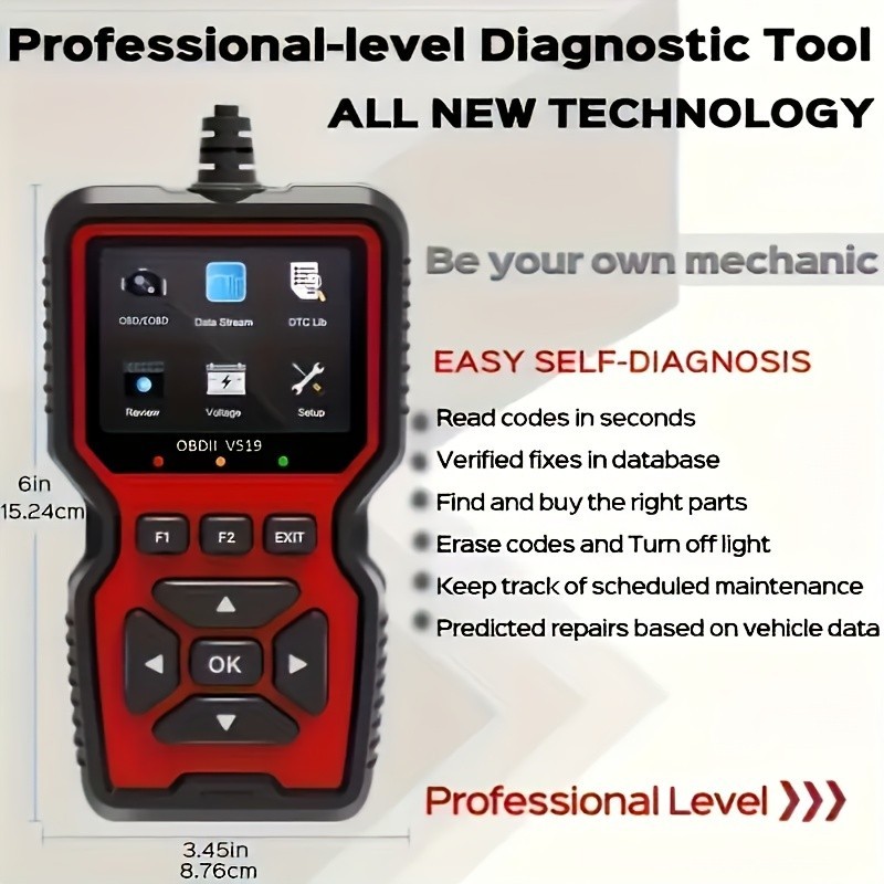 2026 V519 OBD2 Scanner Car Code Reader Check Engine Fault Diagnostic Tool OBDII