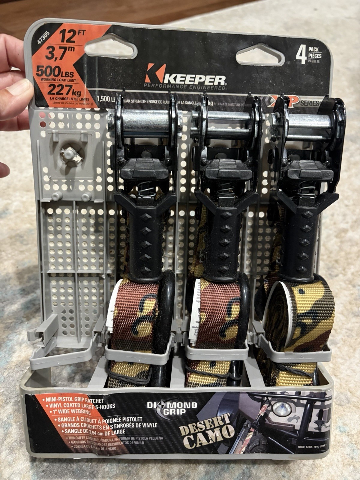 KEEPER 47305 Ratchet Tie Down 3 Pack