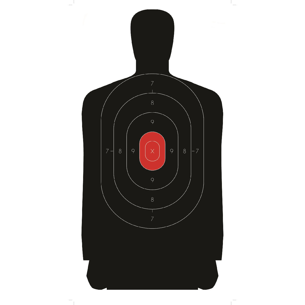 Chltargets.Com B-27 Red Center Silhouette Targets Paper Shooting Targets For