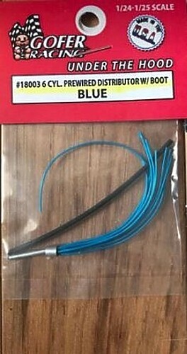 Gofer-Racing Blue 6-Cylinder Distributor w/ Plug & Boot - Plastic Model
