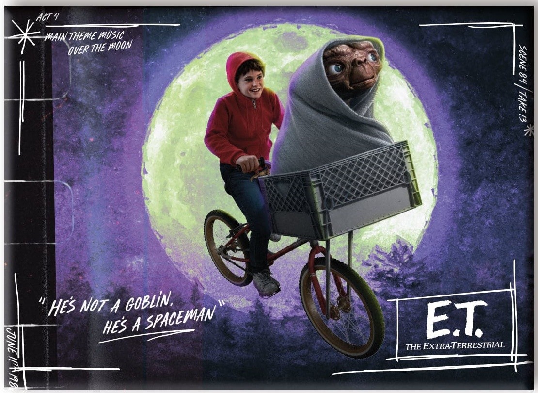 E.T. the Extra-Terrestrial Riding on Bike Closeup Refrigerator Magnet NEW UNUSED