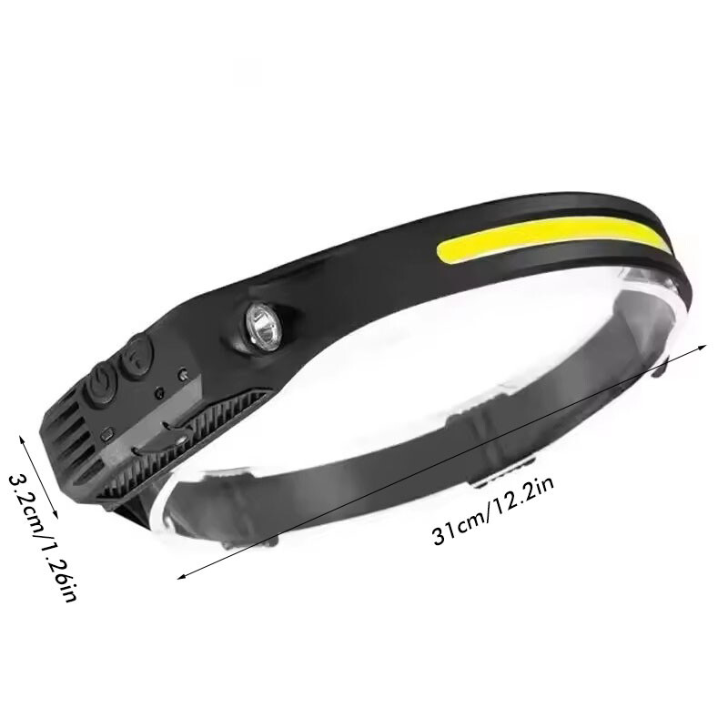 1-10 Pcs Rechargeable Headlamp Wide Beam LED Motion Sensor Headlight Waterproof