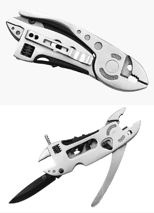 Multitool Wrench with 7 Tools/Pliers/Wire Cutter/Flat Screwdriver -USA FULFILLED