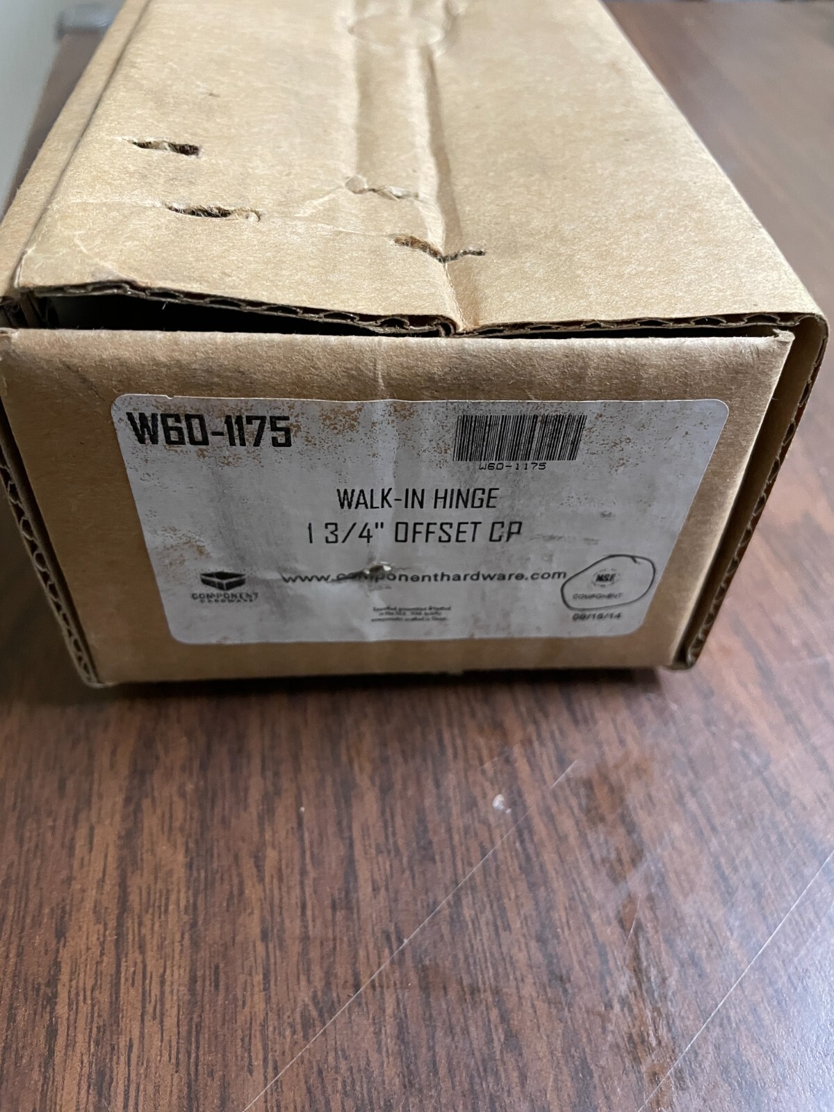 COMPONENT HARDWARE W60-1175 WALK-IN HINGE 1 3/4" OFFSET CP