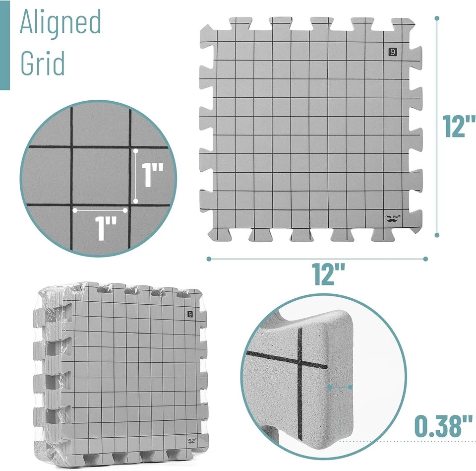 - Blocking Mats for Knitting & Crochet Projects, 12" X 12", 9 Pack with 150 Pcs