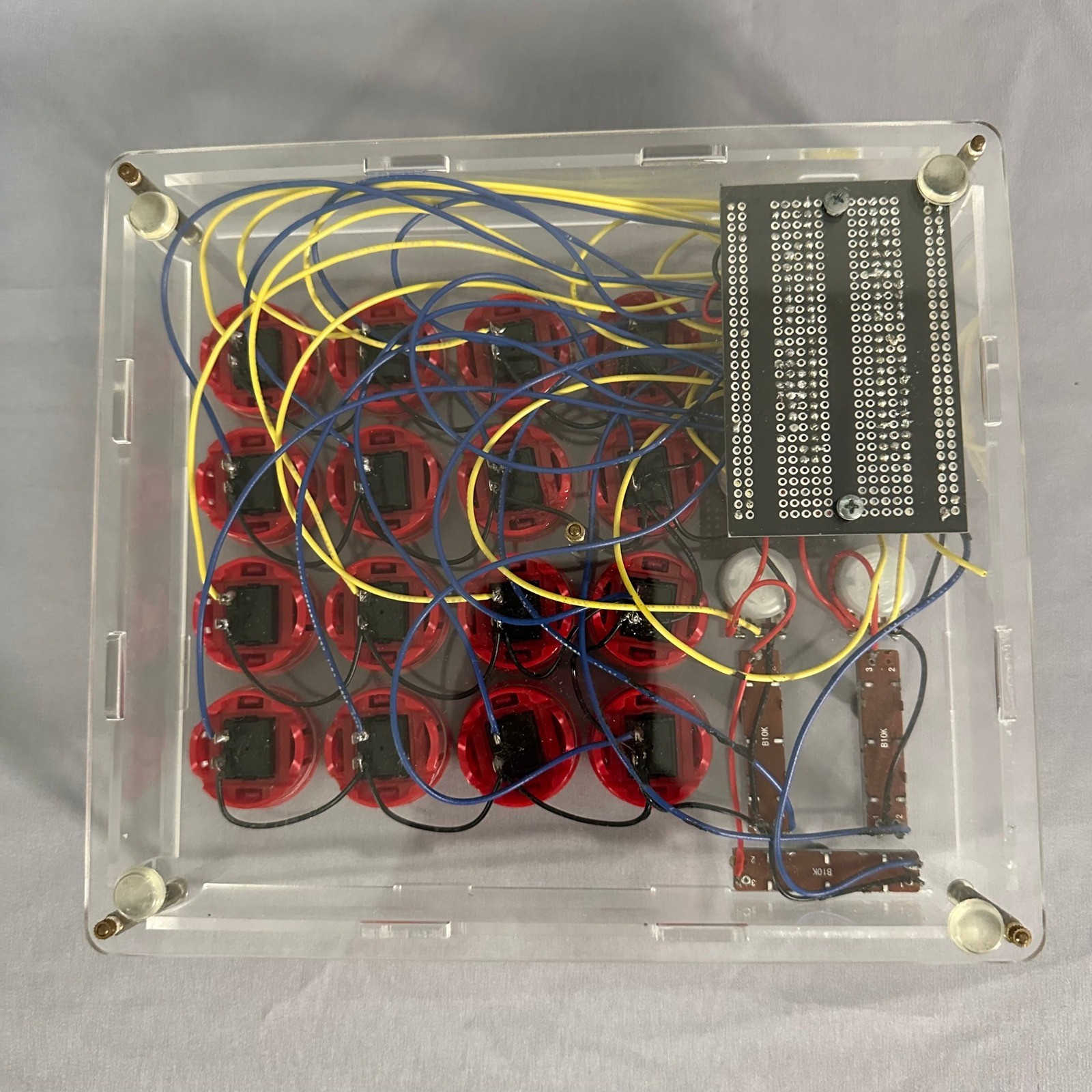 Music Controller MIDI Red/Clear DIY Arcade Button Mixer Untested As Is Prop Art