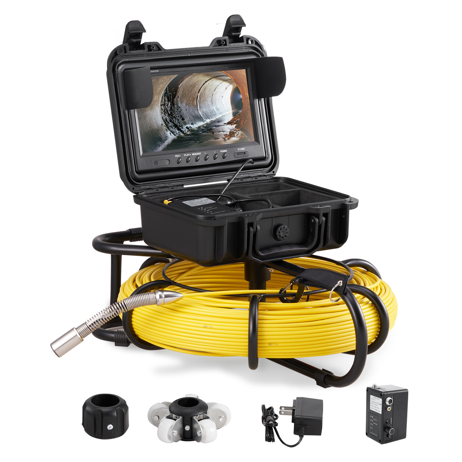 Uimoso 393ft/120m 9" Sewer Camera 1200TVL Monitor Drain Pipe Inspection Camera