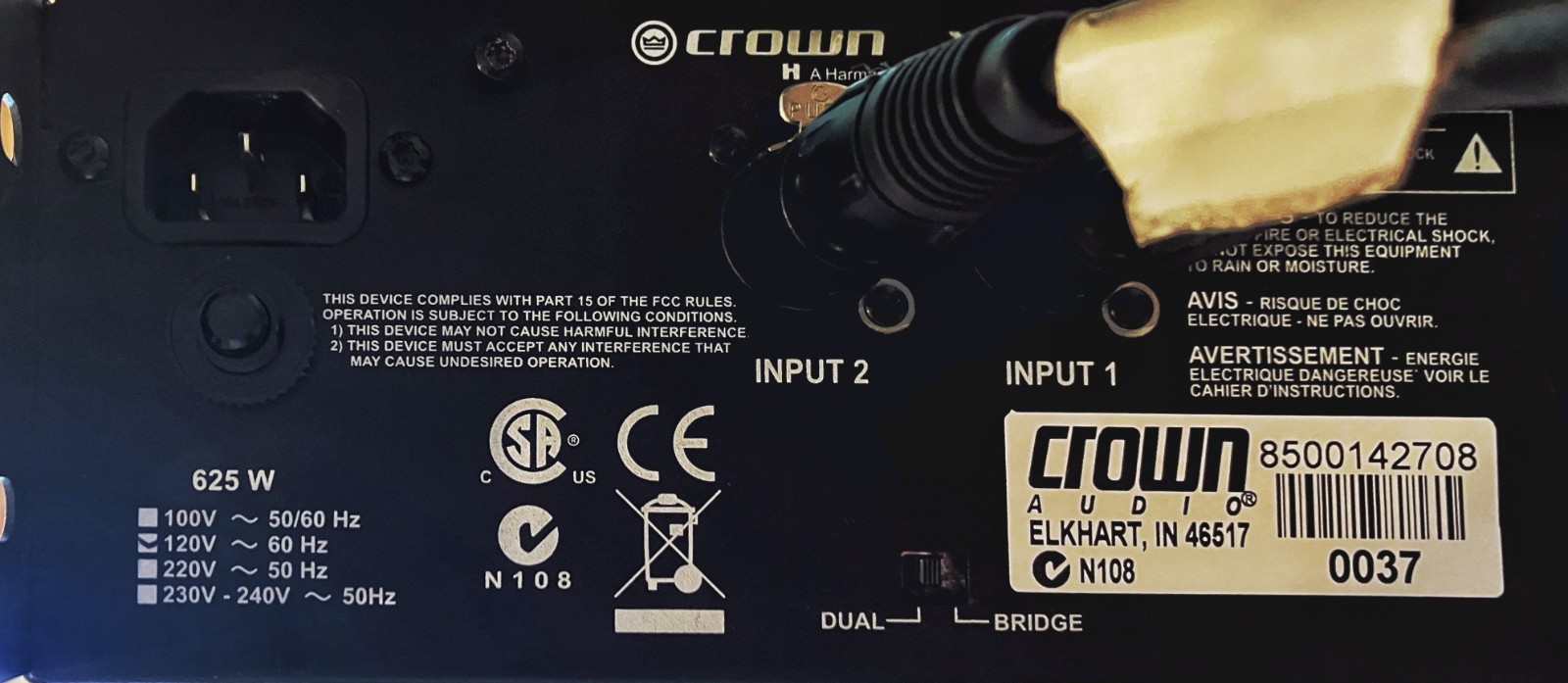 Crown XLS 402 Stereo Power Amplifier 2-Channel