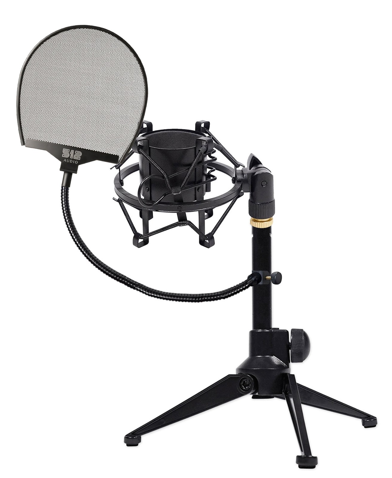 Rockville Adjustable Podcast Podcasting Tripod Mic Stand+Shockmount+Pop Filter