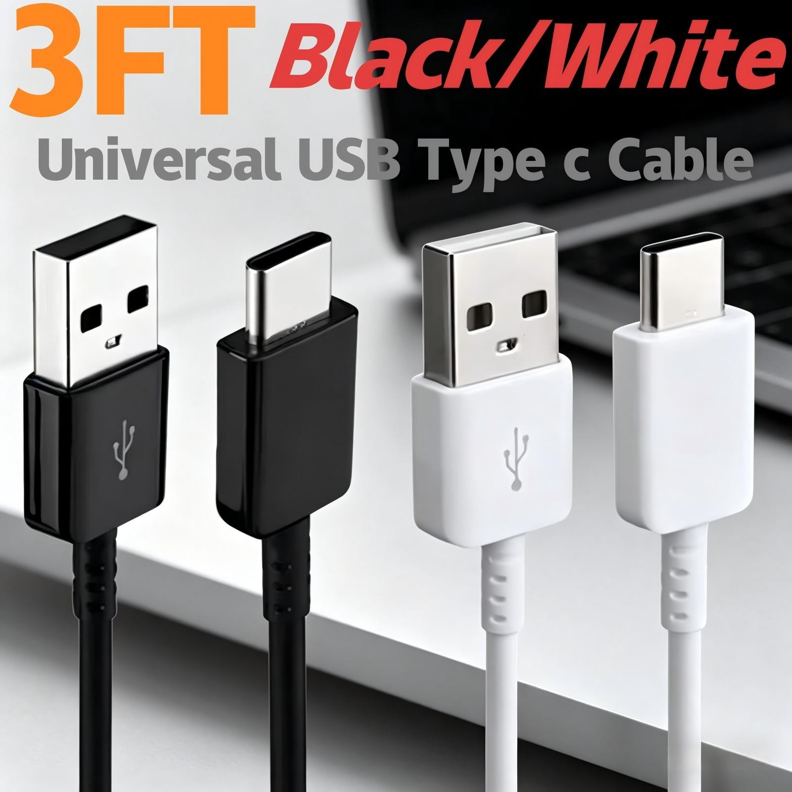 3ft USB Type C Charging Cable Cord Universal for Samsung Galaxy S10+ S22+ S23+