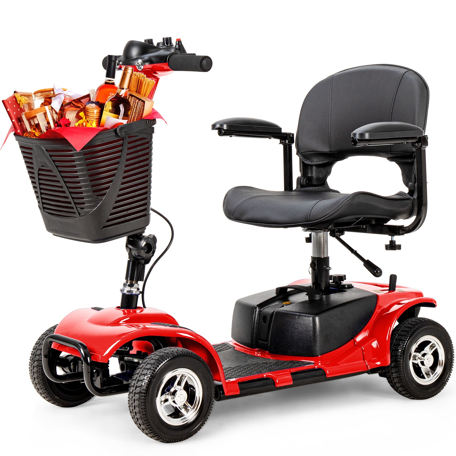 4-Wheel Mobility Scooter for Adults Seniors 300lb Electric Scooter Basket Lights