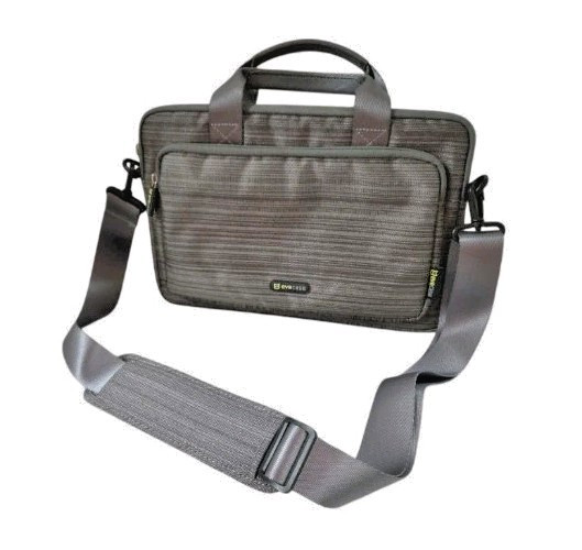 Laptop iPad Tablet Evecase Gray Padded Detachable Shoulder Strap Pockets Zipper