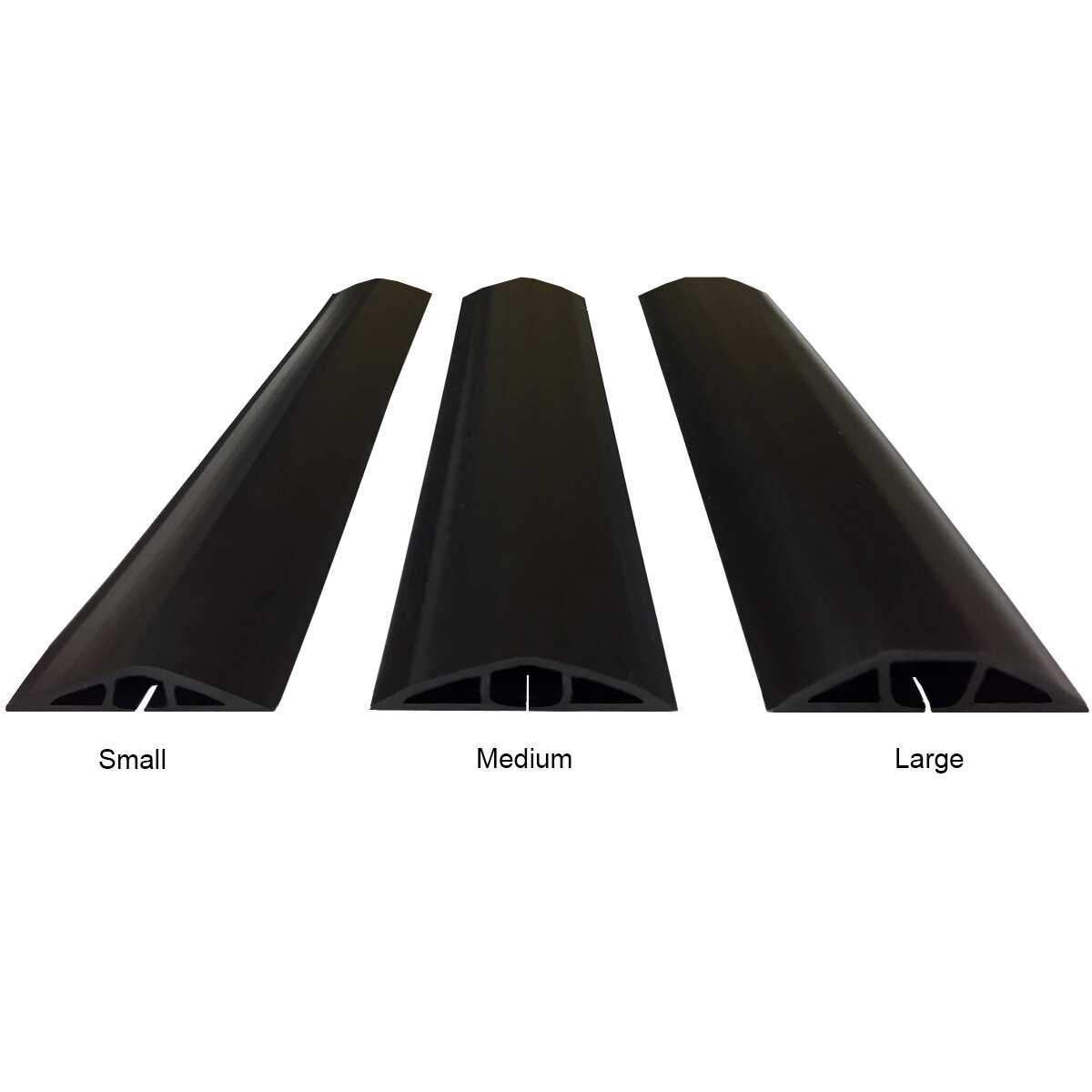 Plastic Power Cord Cable Indoor Wire Protector Floor Cover - 5FT to 50FT - Black