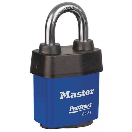 Master Lock 6121Kablu Lockout Padlock, Keyed Alike, Steel, Blue, 1 1/8 In