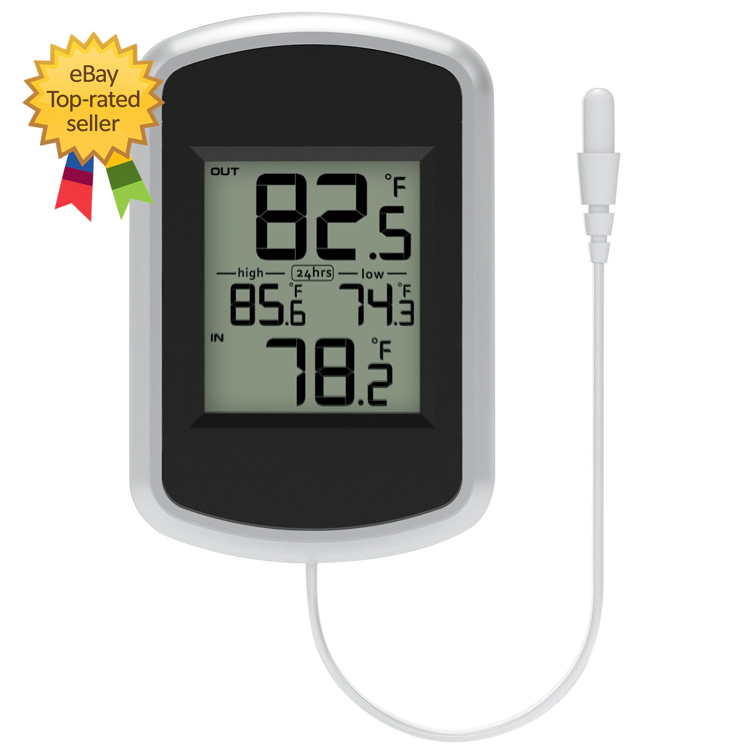 Wired Indoor Outdoor Thermometer Home Room Temperature Monitor Min Max Record