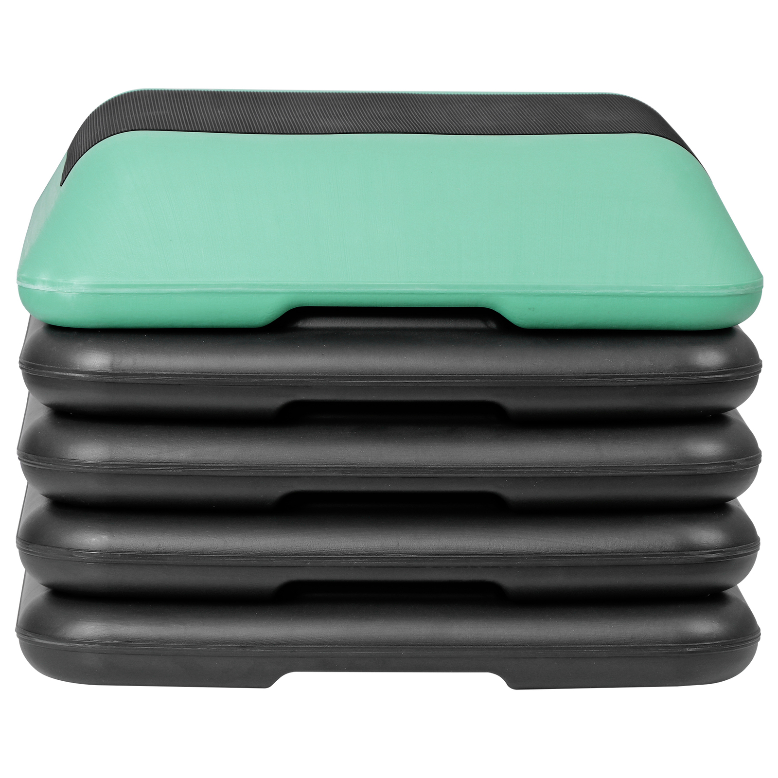 Adjustable Aerobic Step Platform Nonslip with 4 Risers Aerobic Stepper Green