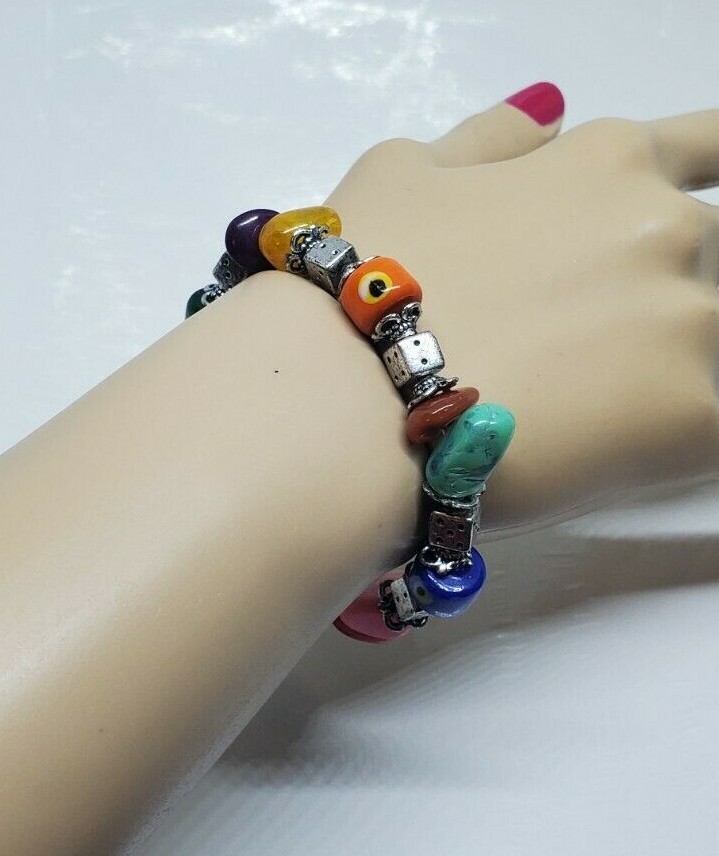 Colorful Multistone Stretch Bracelet