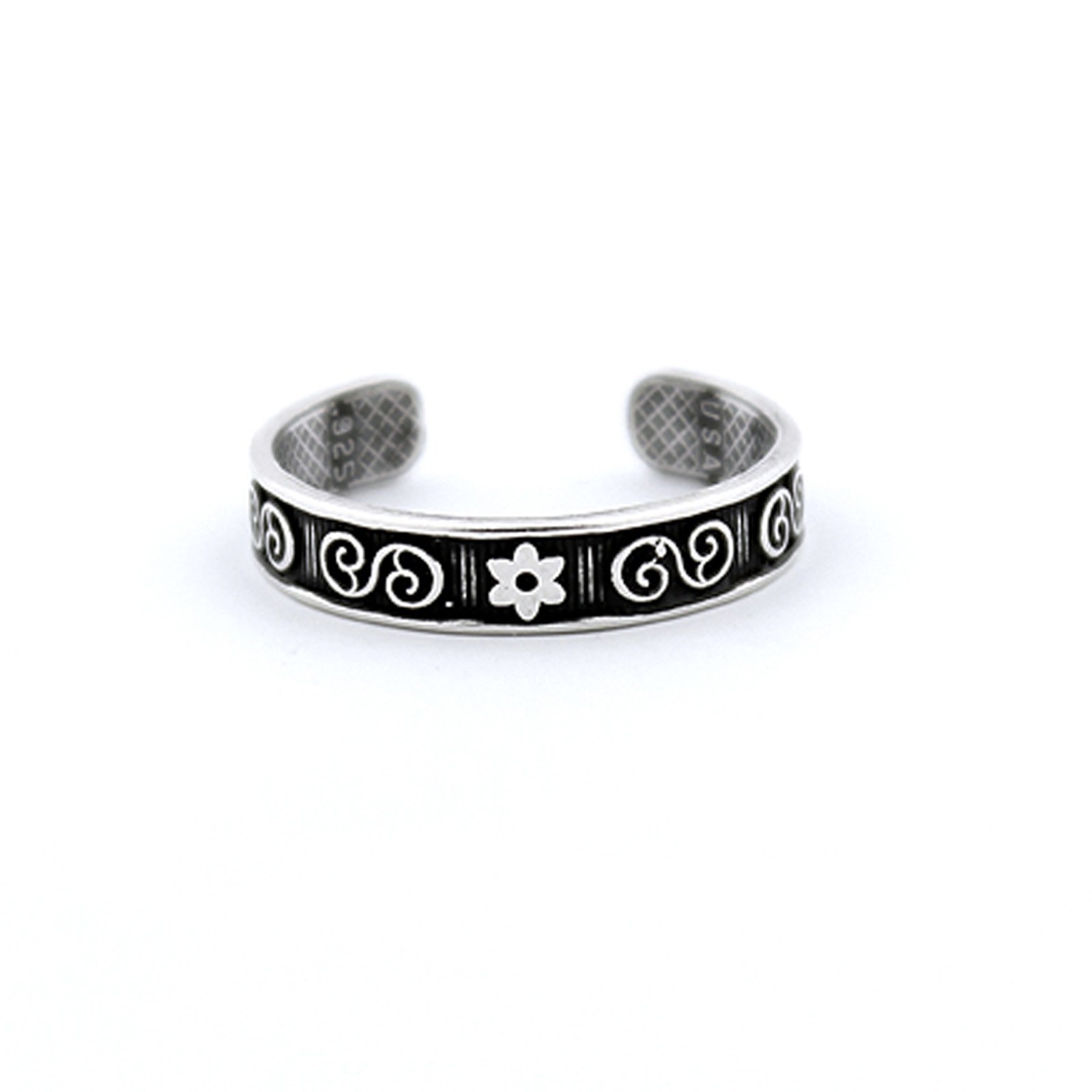 Sterling silver 925 Floral & Celtic Toe Ring Tribal Design Toe Ring T54