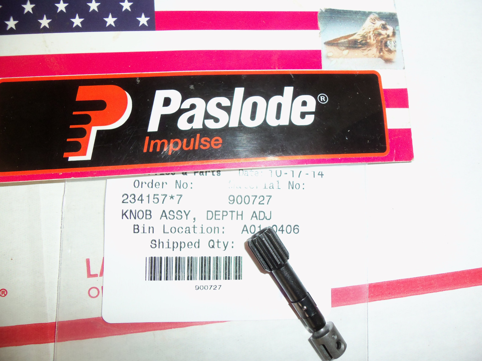 Paslode  Part # 900727  KNOB ASSY, DEPTH ADJ