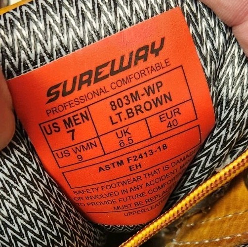 Sureway 803M-WP Boots Mens 7 Womens 9 Leather Round Toe Lt Brown Waterproof NEW