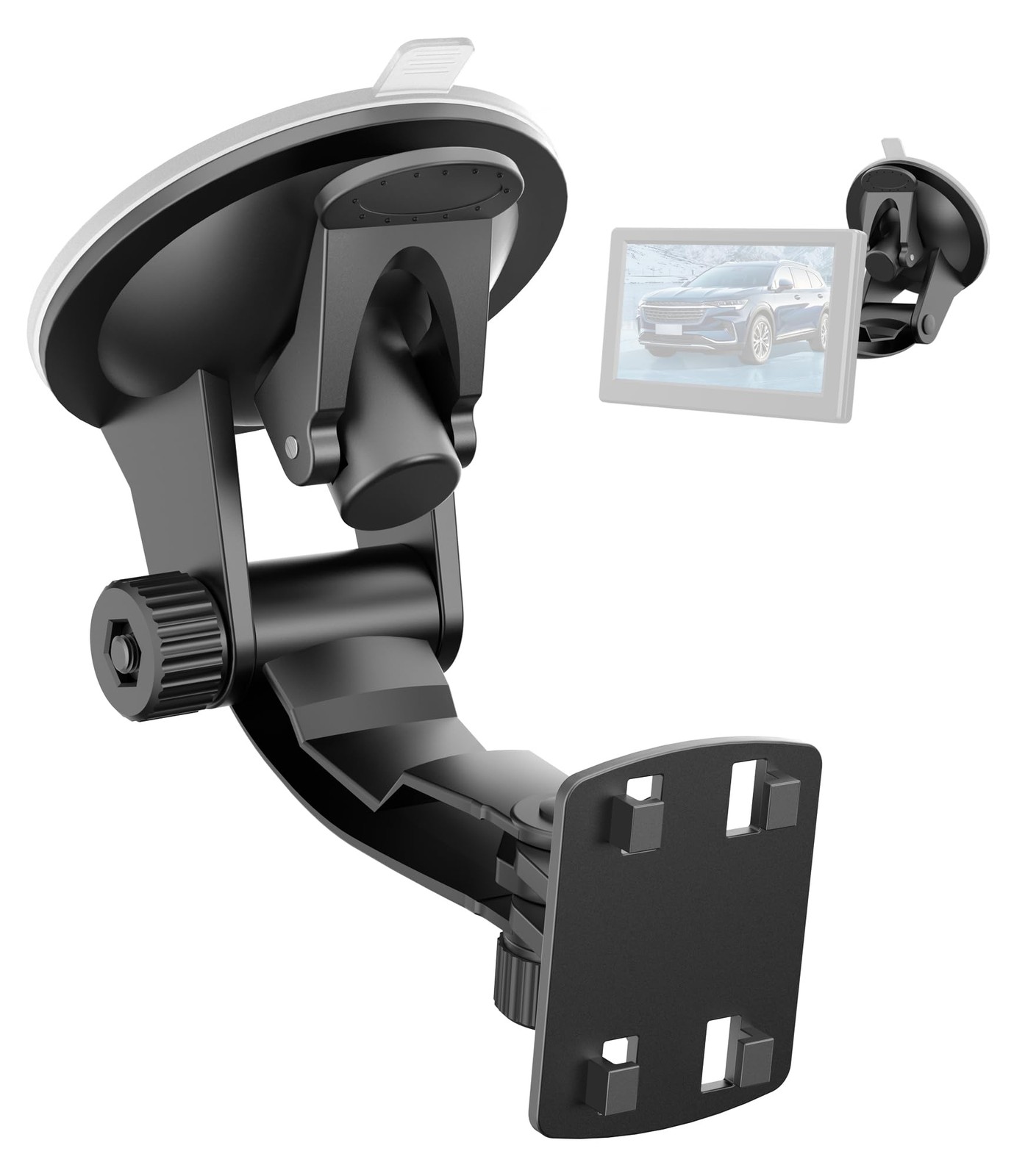 PixelMan Upgraded Windshield Mount for Backup Camera, 4.3 Inch Monitor, black