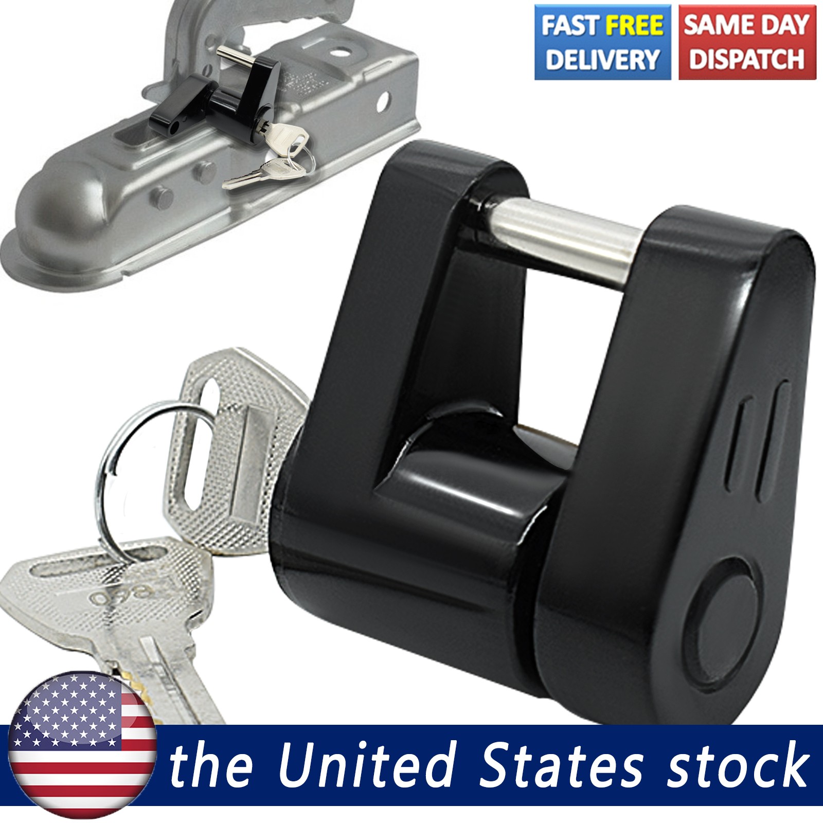 Trailer Hitch Coupler Lock Latch Hitch Lock Anti Theft Secure Tow Towing Tongue