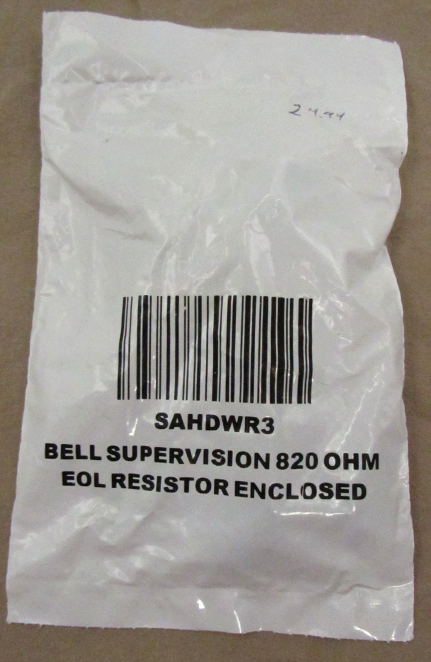 SAHDWR3 Bell Supervision 820 OHM EOL Panel Key & Lock, resistors, screws Sealed