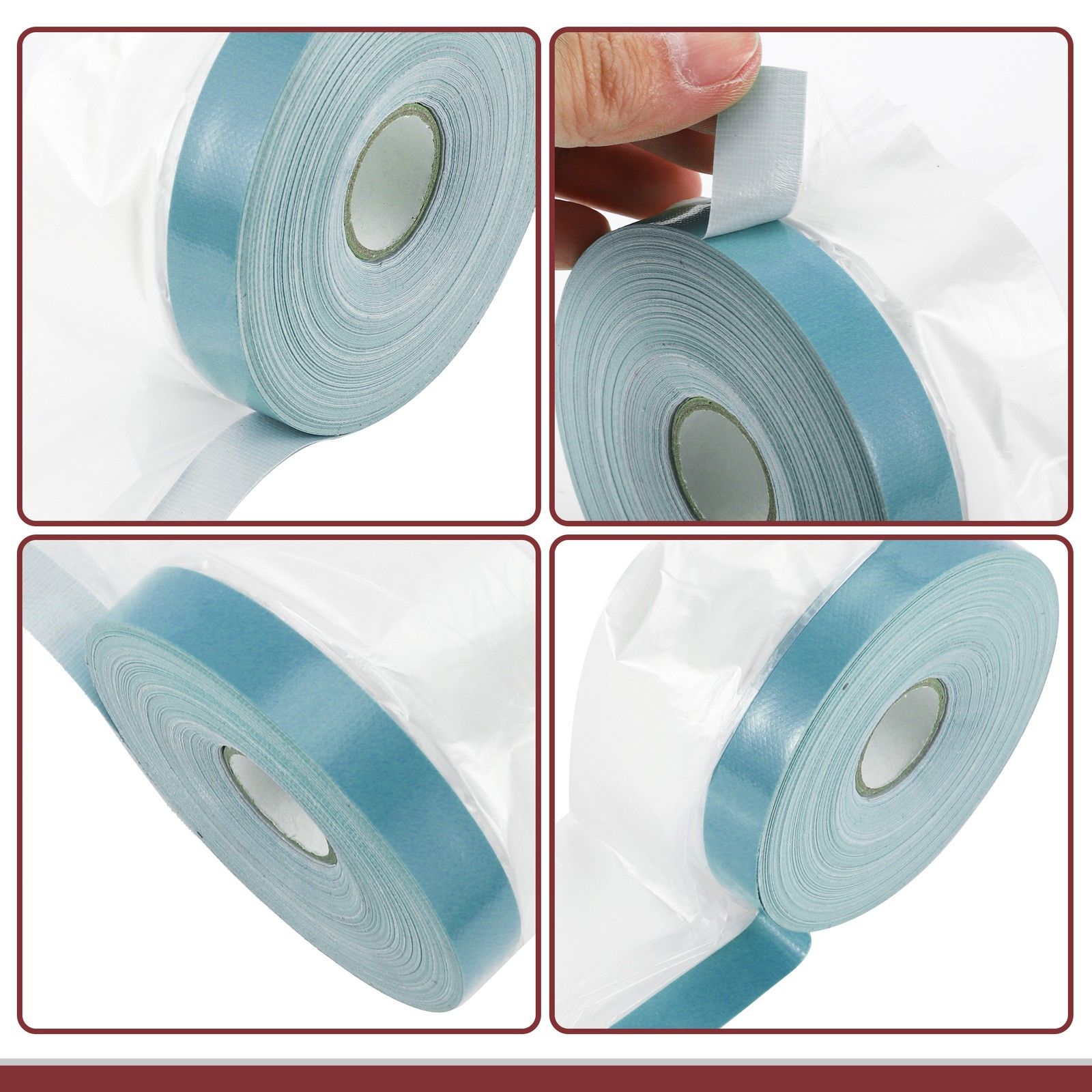Pre-Taped Masking Film 2500x55cm / 82.05ftx21.65" 1 Pcs Blue White