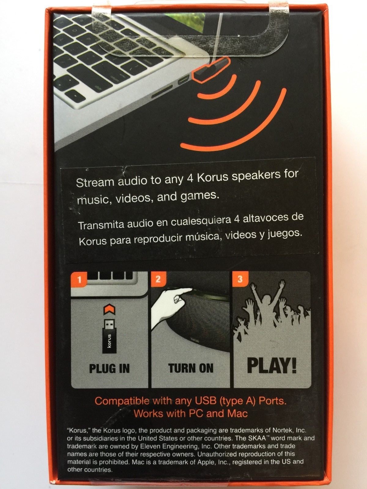 Korus Baton Wireless USB Audio Transmitter iPhone PC & Mac NEW