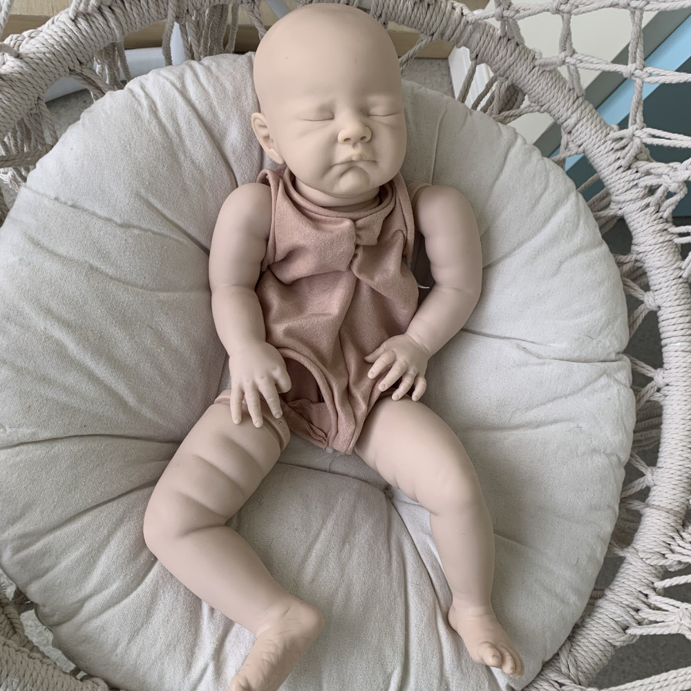 20in Unpainted Reborn Doll Kits Fresh Color Soft Vinyl Parts w/ Cloth Body Toys