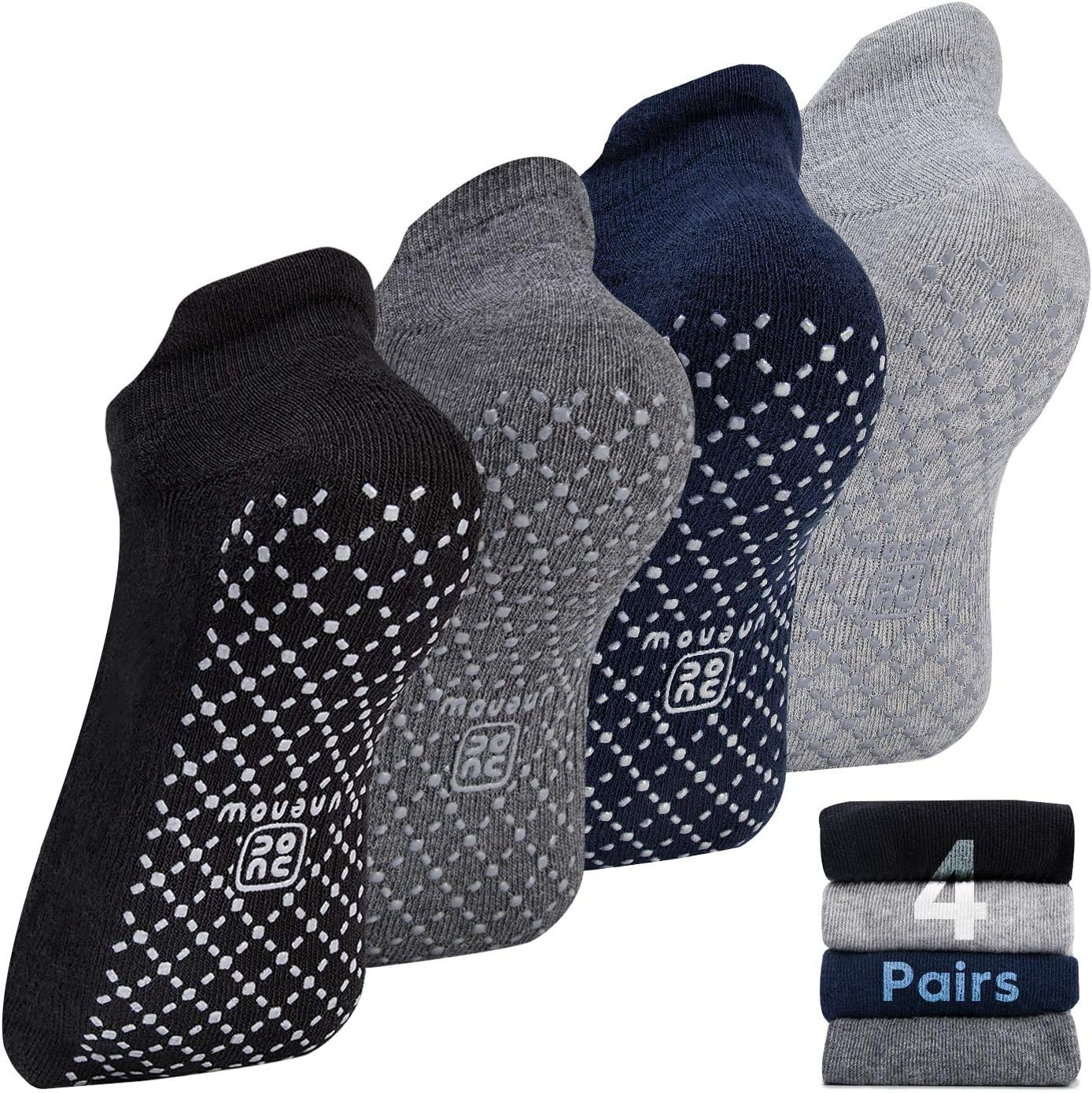 Unenow Unisex Non Slip Grip Socks with Cushion for Yoga Pilates Barre Home & Hos