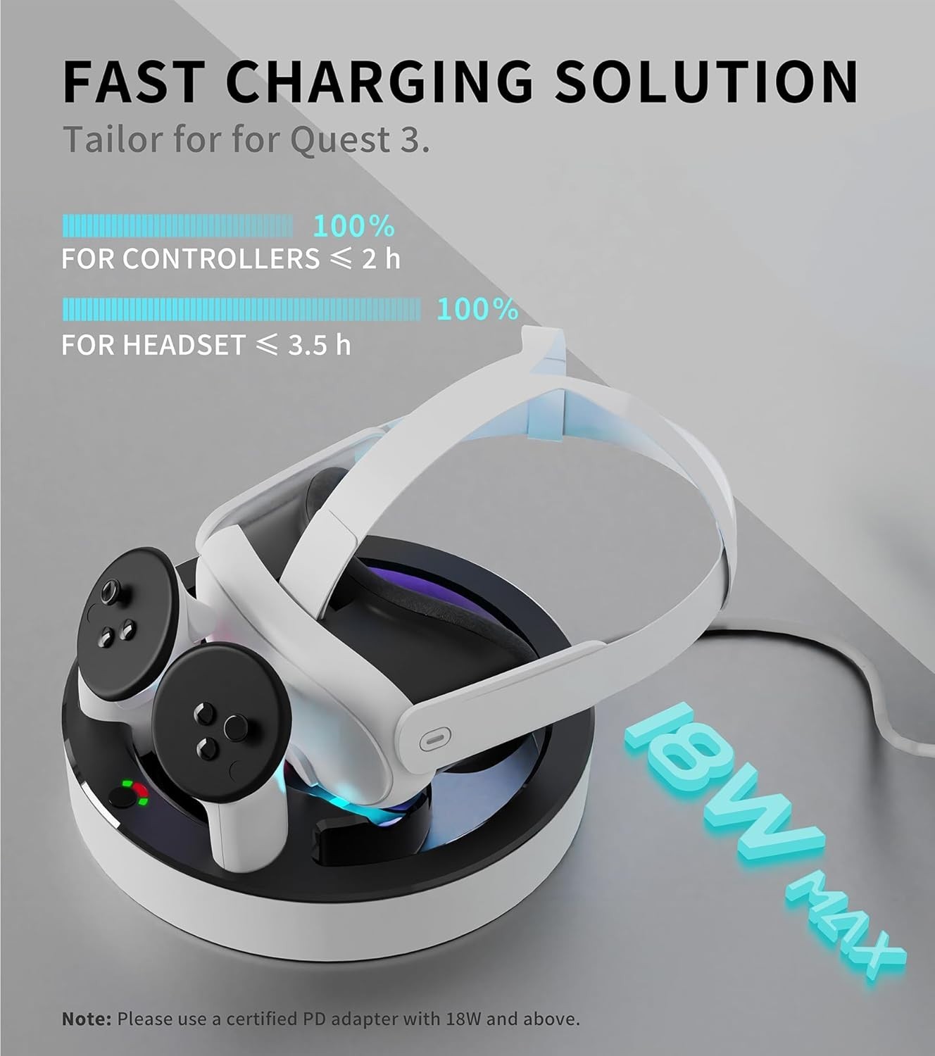 Colelulu Charging Station for Meta Quest 3