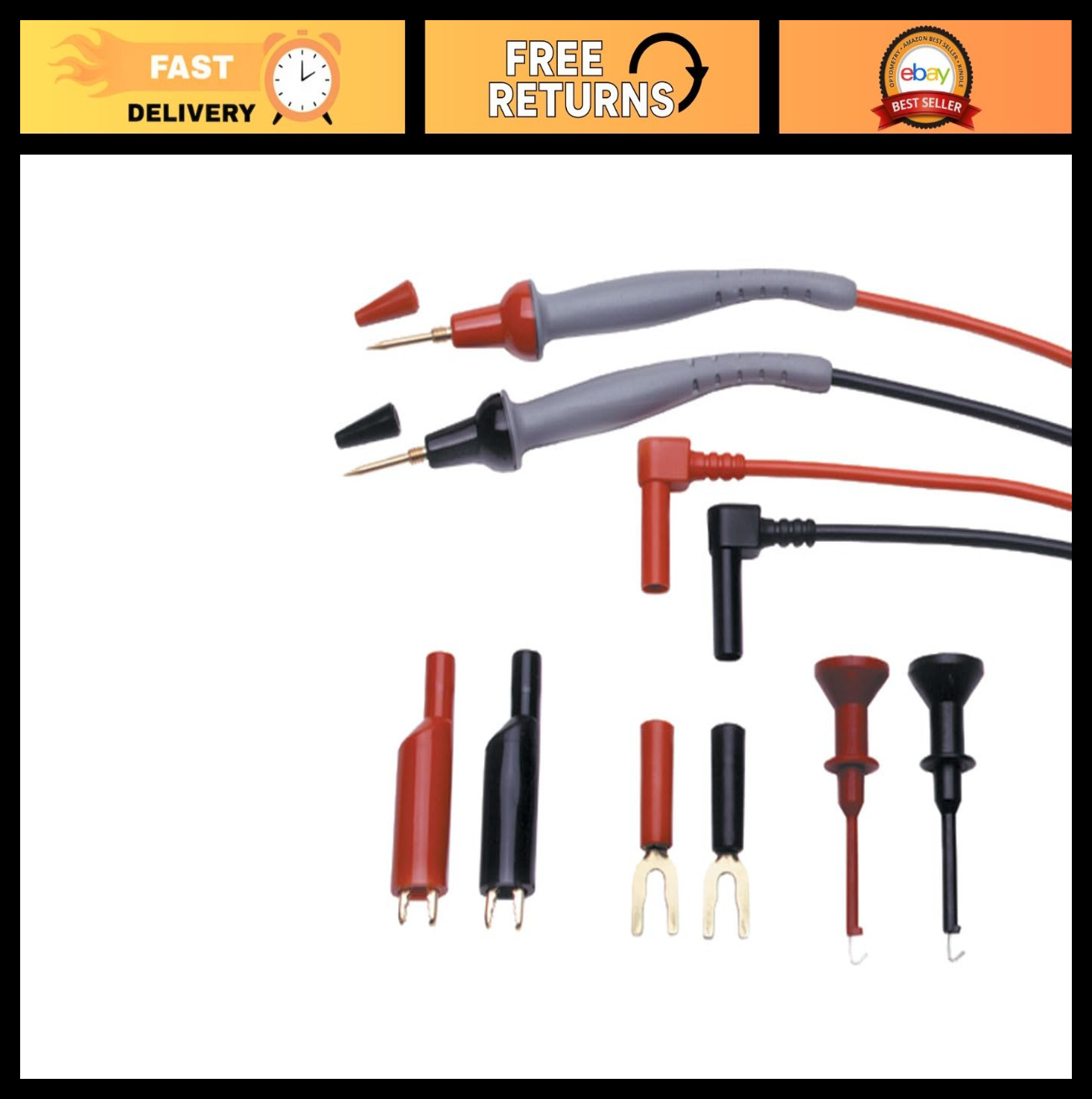 Test Lead Kit for Multimeters - 8000 Series Probes, High Voltage, Durable, Versa