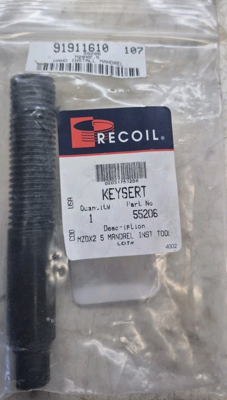 M20-2.5x1.5D Tecoil Brand Heli-Coil Thread Insert Install Tool Part# 05203