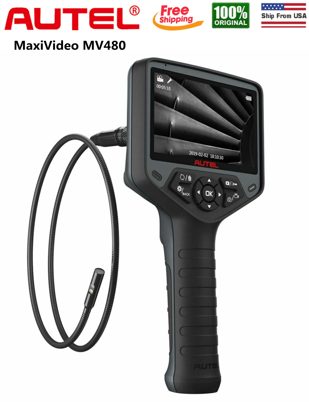 Autel MaxiVideo MV480 HD Digital Videoscope Inspection Camera 8.5mm Imager Head