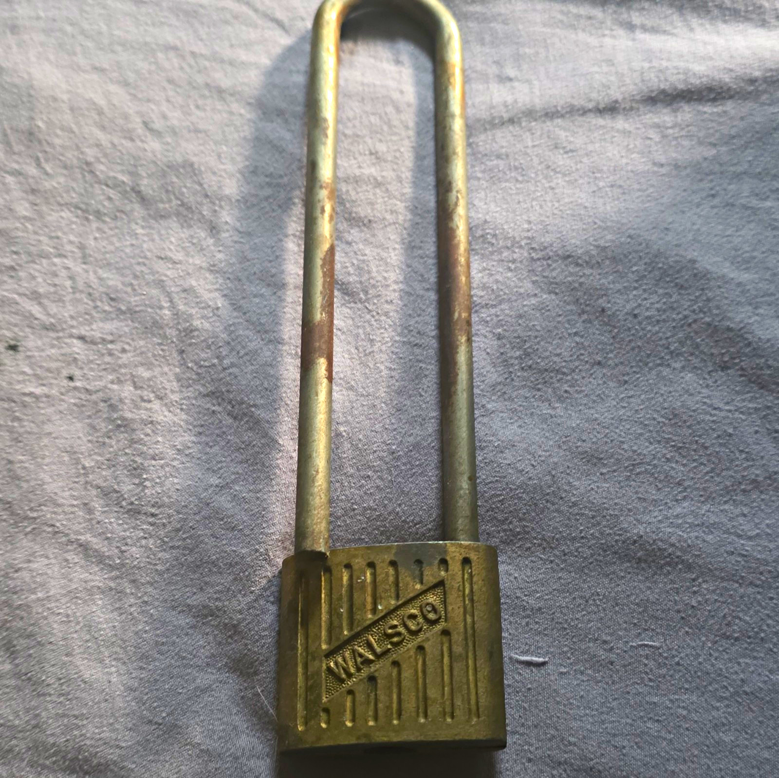 Walsco Keyed Padlock with Extended Shackle, Silver Body Long Shackle