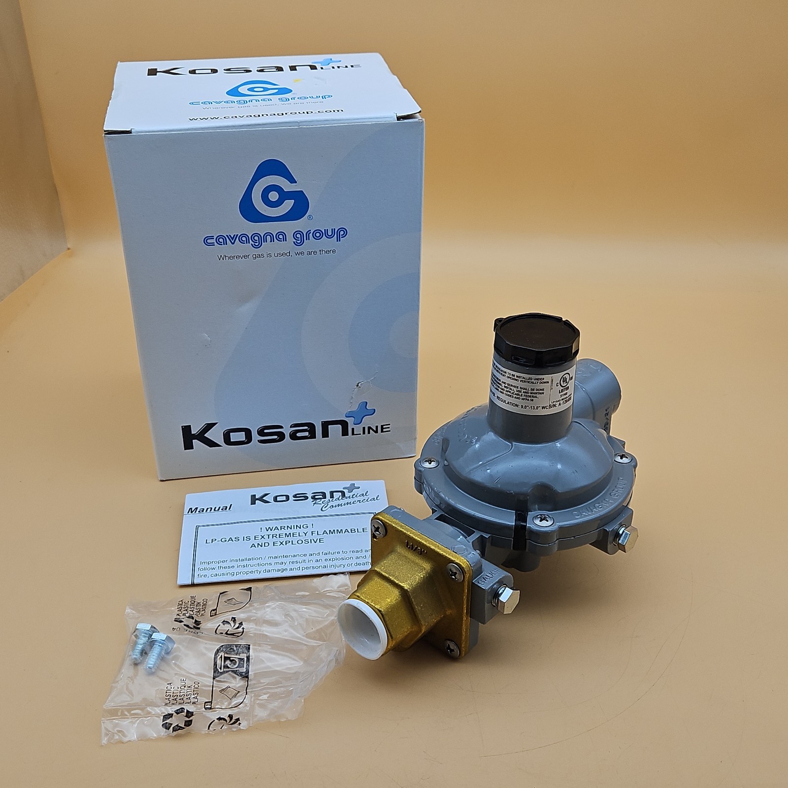 Cavagna Group Kosan Line Twin Stage Regulator 988TW-17 11" WC 750000 BTU New