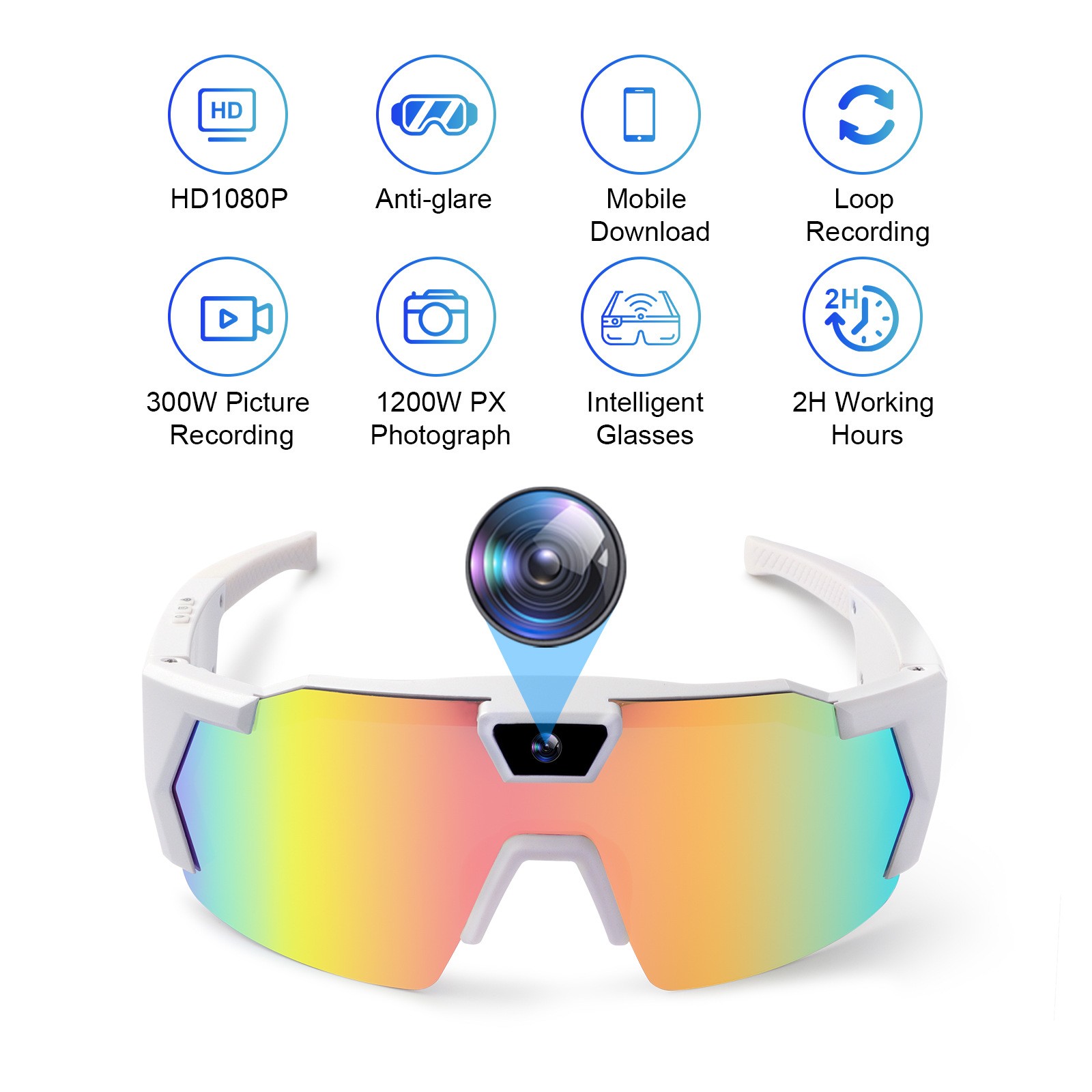 1080P HD Smart Camera Sunglasses Outdoor Sports Cycling Video Recorder Goggles