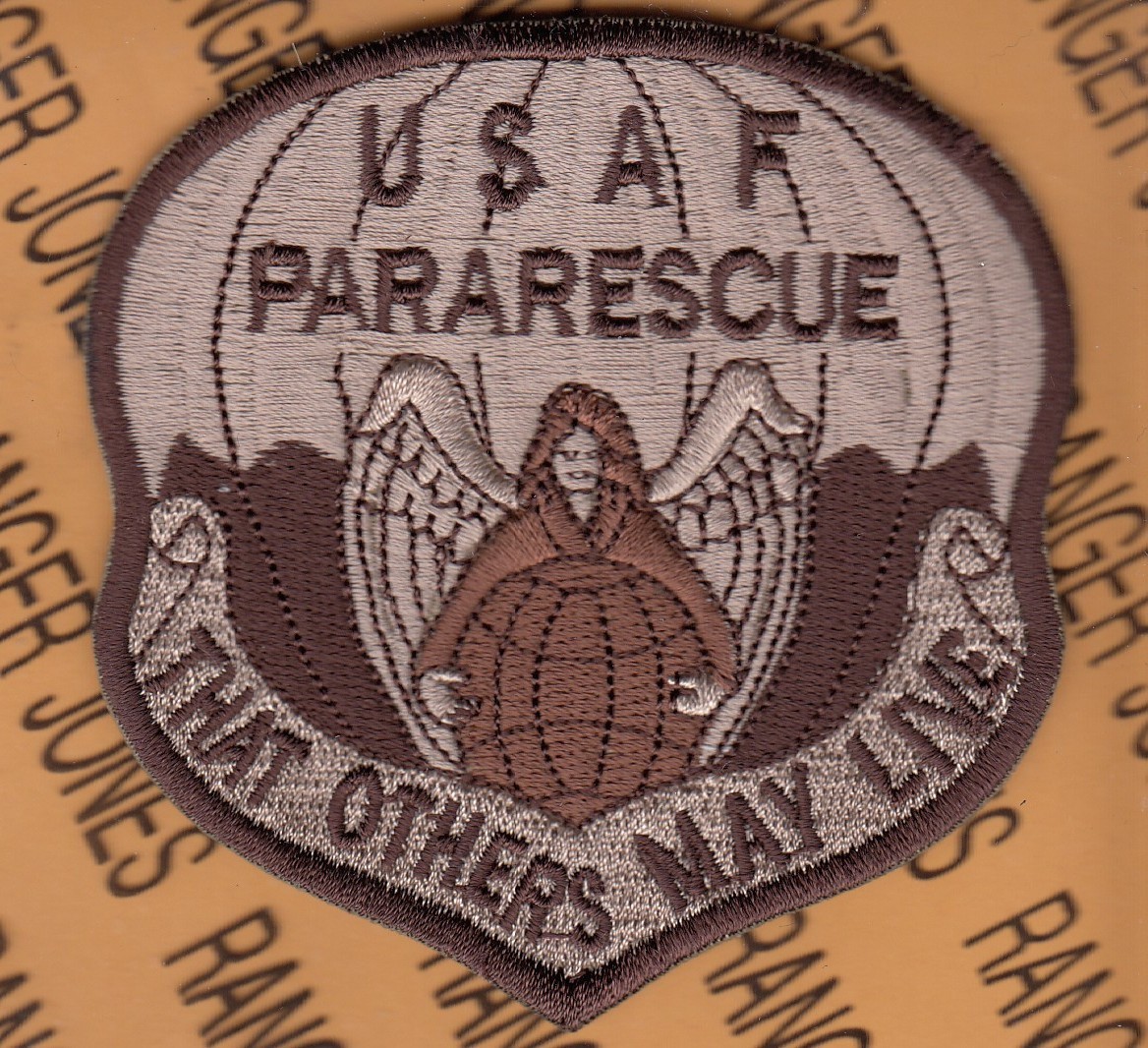 USAF AFSOC PARARESCUE That Others May Live Desert DCU RQS PJ ~3.5" patch c/e