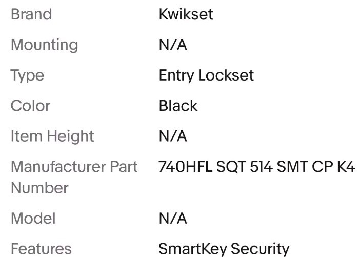 Kwikset SmartKey Entry Lockset Matte Black