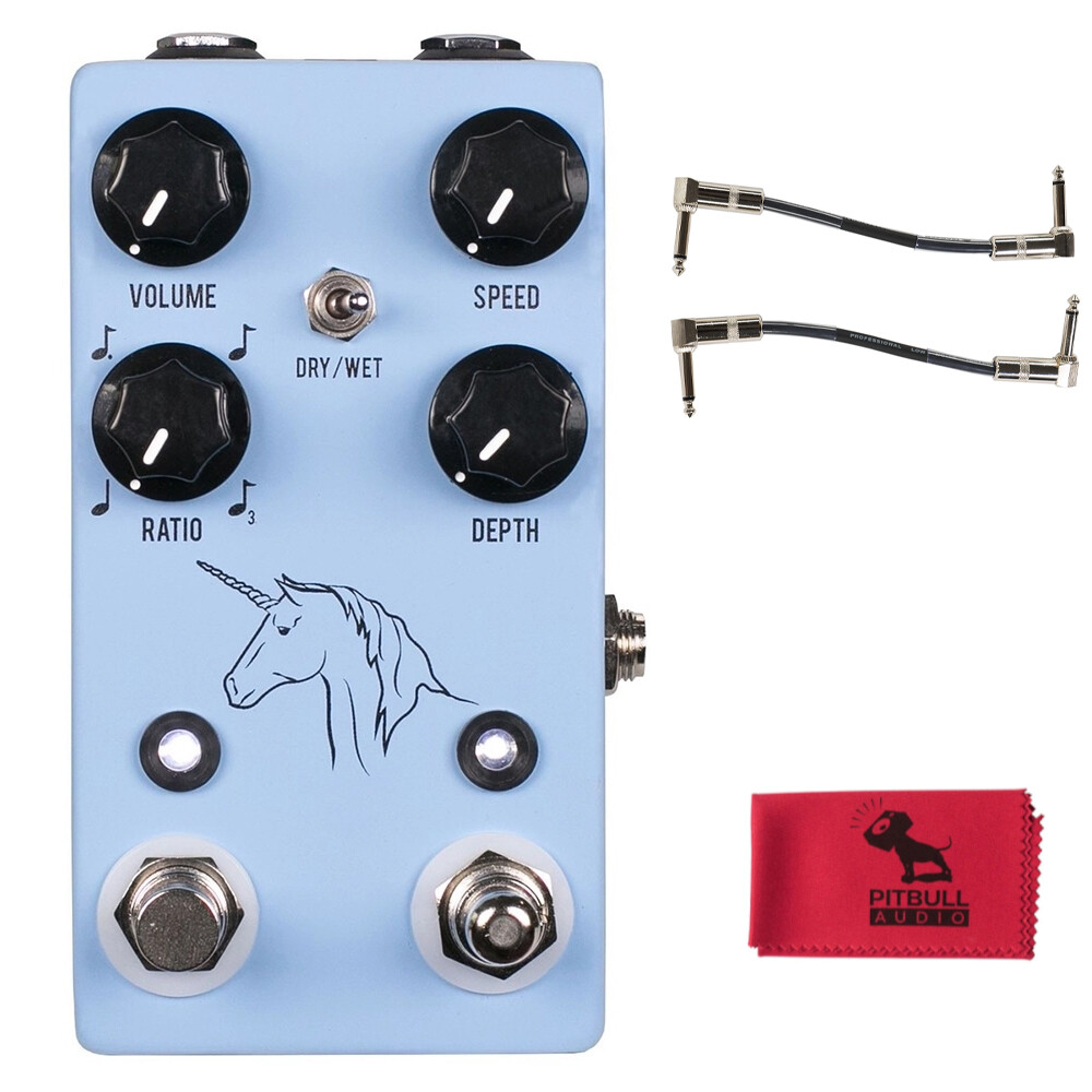 JHS Unicorn V2 Analog Uni-Vibe Vibrato/Chorus Guitar Pedal w/ Cables & Cloth