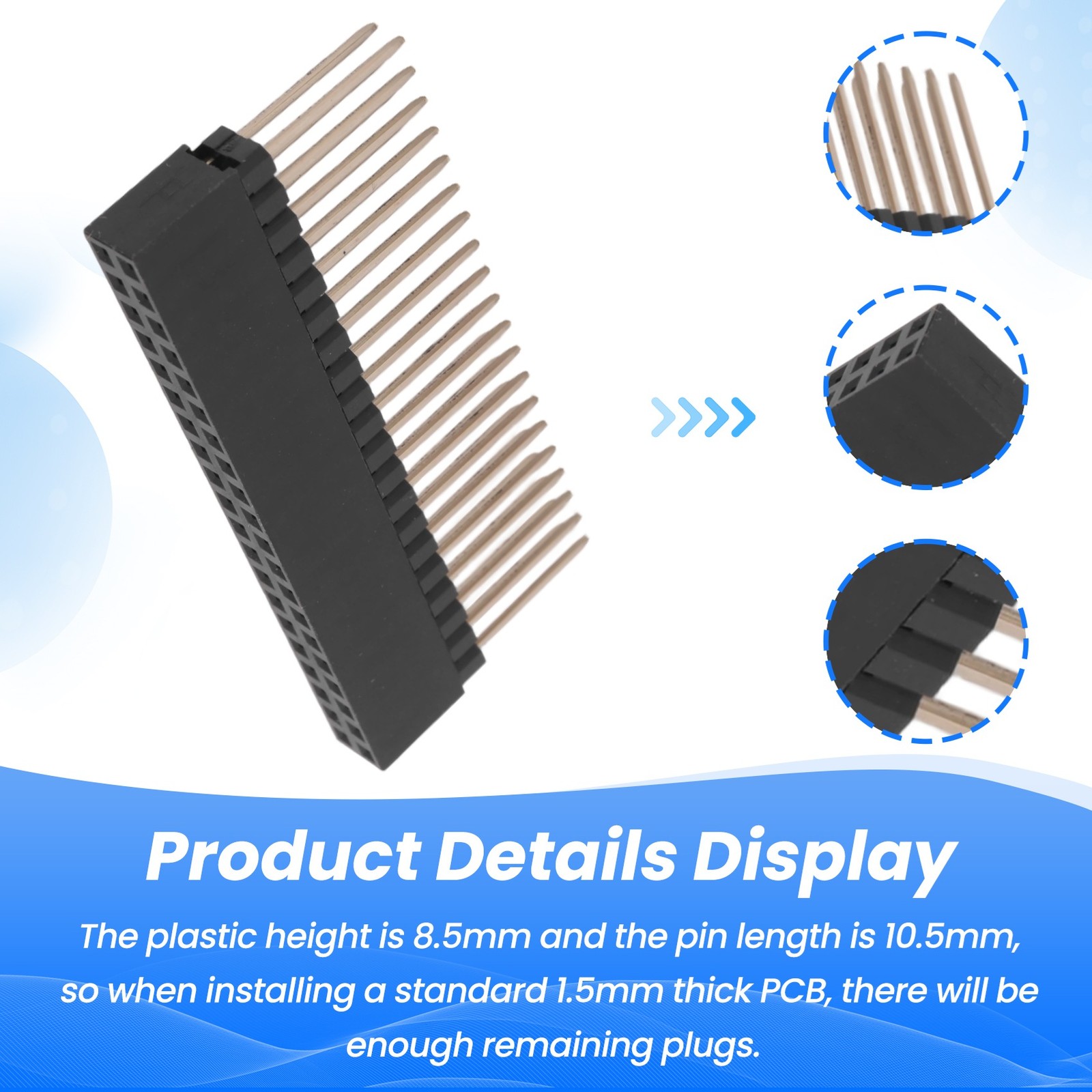 2 x 20(40 Pin) Stacking Header for A+/B+/Pi 2/Pi 3 Extra Tall Header (Pack6687