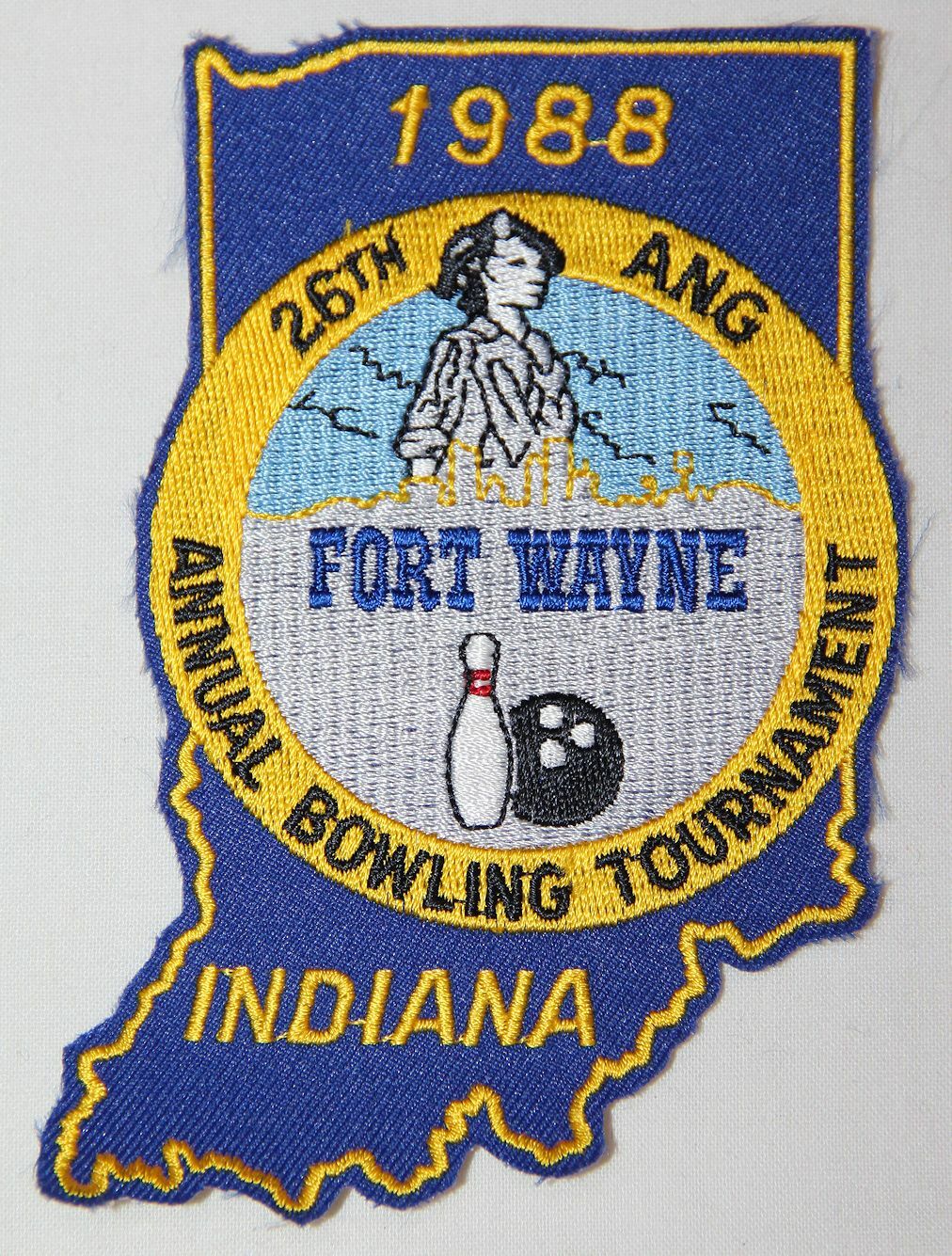 ORIGINAL U.S. AIR FORCE, AIR NATIONAL GUARD 1988 ANNUAL BOWLING TOURNAMENT PATCH