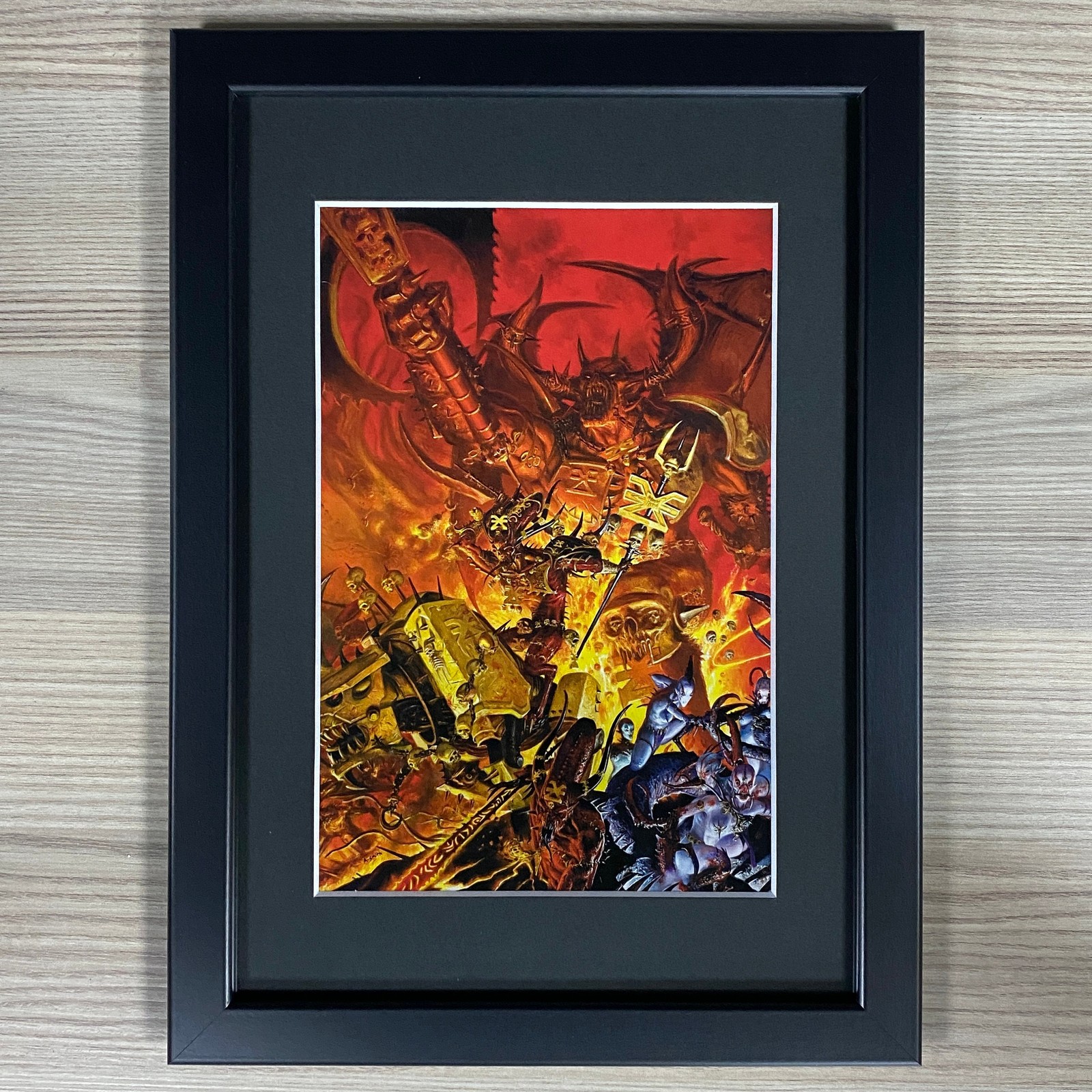 BLOODTHIRSTER FRAMED ART DAEMONS OF CHAOS BLOODLETTER KHORNE WARHAMMER AOS