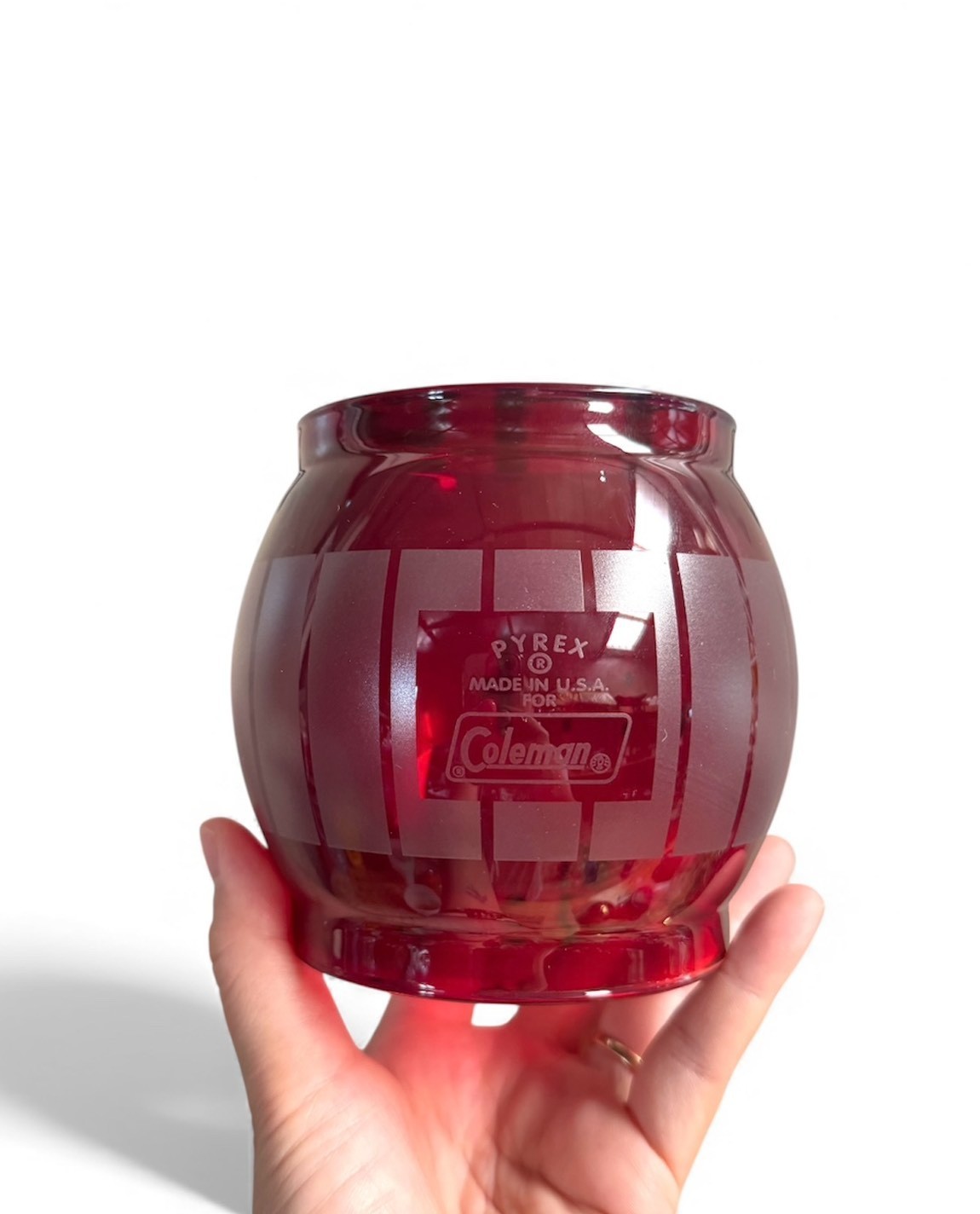 Glass Globe for Coleman 200a, 242 Lantern Fence globe ruby red color